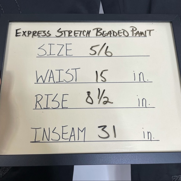 Express Stretch Black Beaded Pants Size 5/6 - Picture 7 of 7